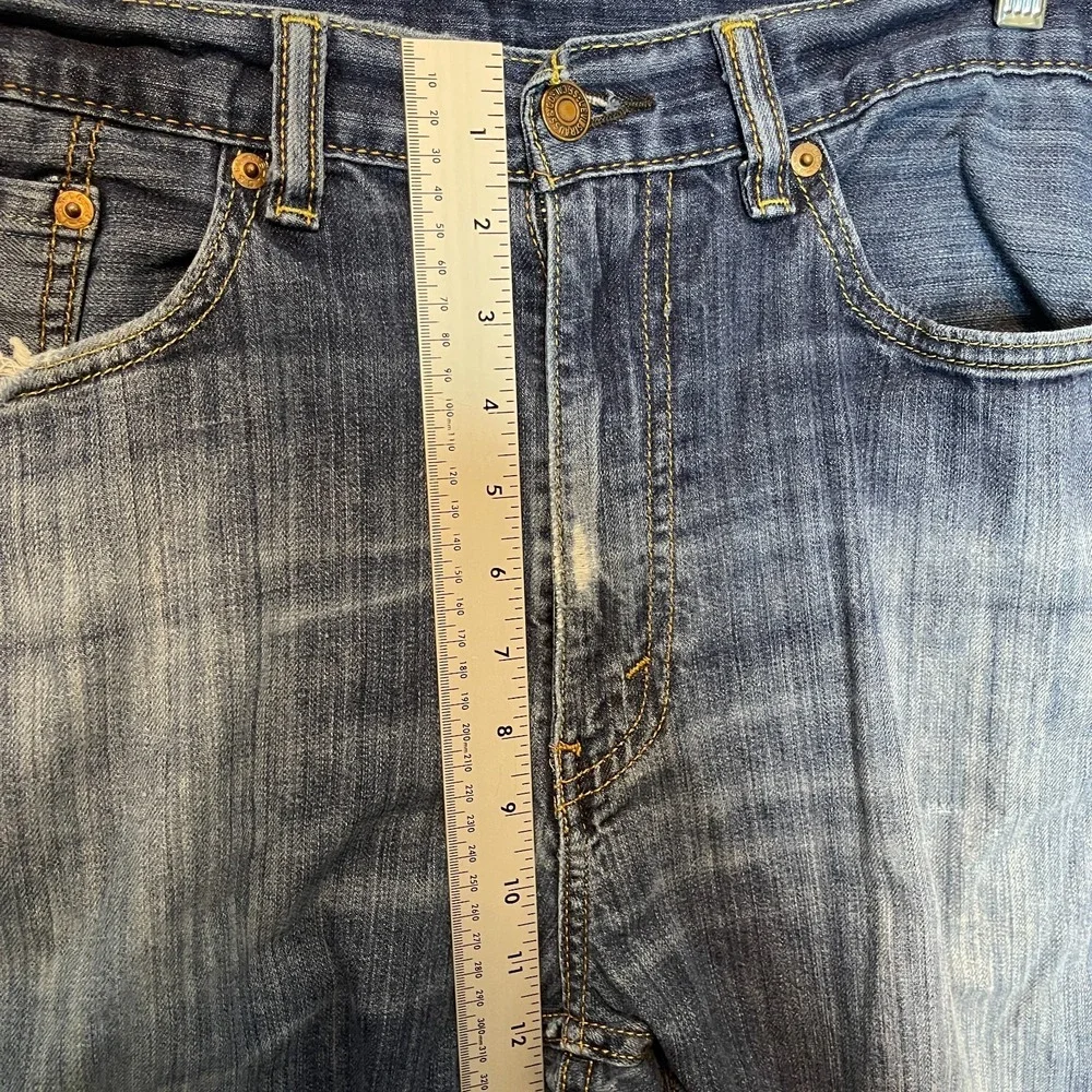 Levis 505 Mens Regular Straight Distressed Jean 36x34 Cotton Classic Casual Blue